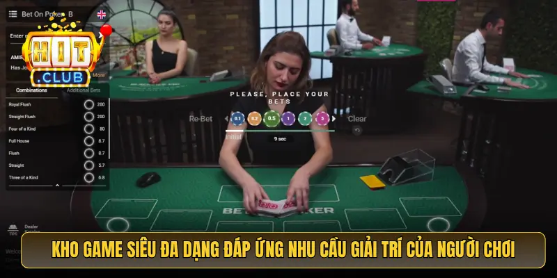 Kho game siêu đa dạng đáp ứng nhu cầu giải trí của người chơi